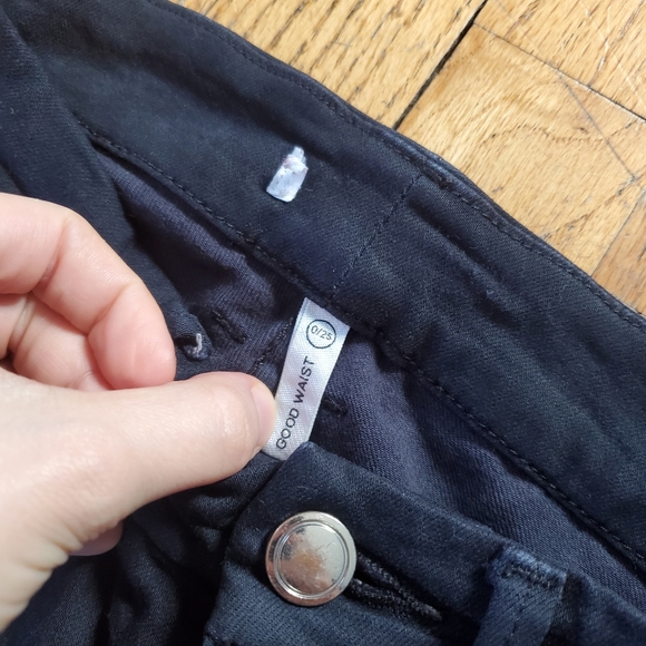 CLOSET CLOSING 7/31 Good American Good Waist Black Denim Jeans Size 0/25 - Picture 3 of 6